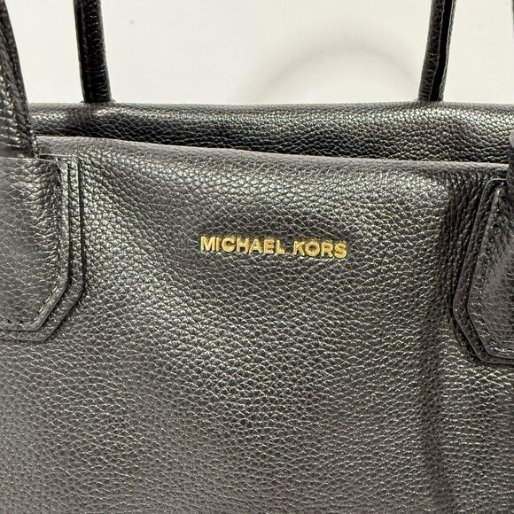 Michael Kors Studio Mercer Large Black Leather Satchel - Picture 6 of 16